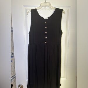 Black dress with faux button detail